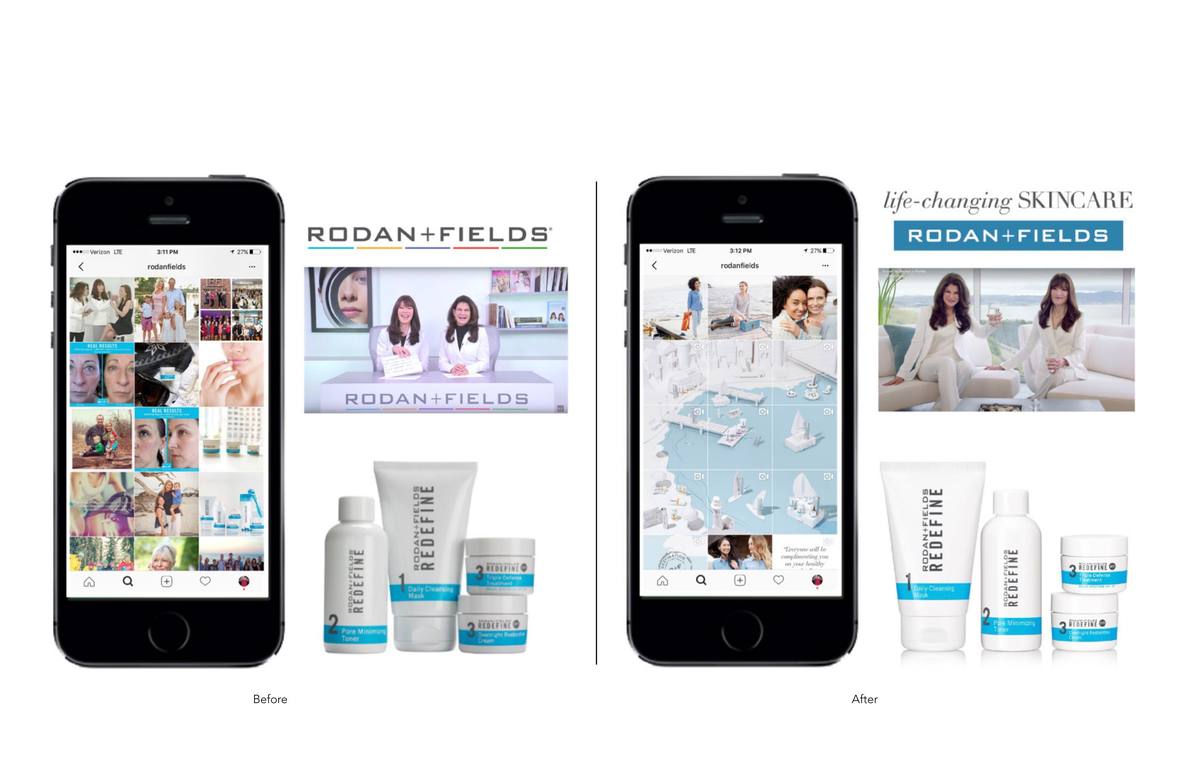 Rodan + Fields social and product before and after
